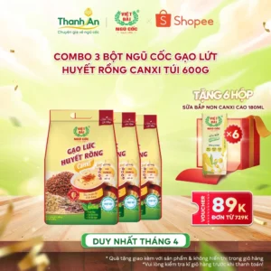 Combo 3 Bột Ngũ Cốc Gạo Lứt Huyết Rồng Canxi